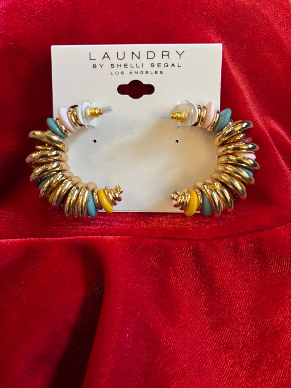 Laundry by Shelli Segal Multicolor Gold Hoop Earrings